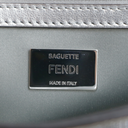 Fendi Crystal Vitello Laminato FF Baguette Crystal Argento