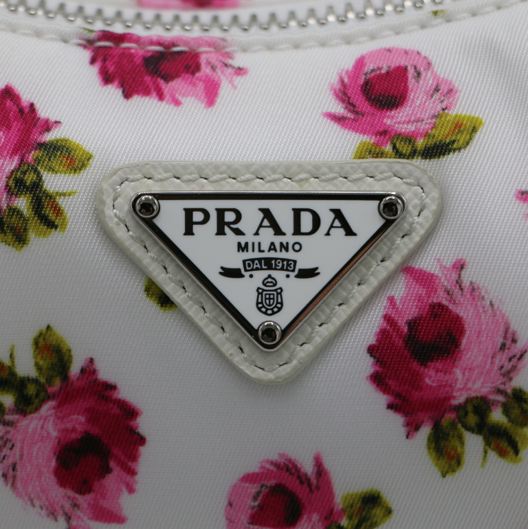 Prada Re-Edition Hobo Bag Tessuto Nylon Floral Mini