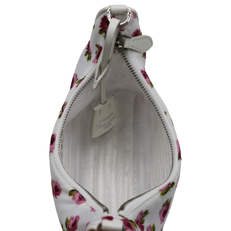 Prada Re-Edition Hobo Bag Tessuto Nylon Floral Mini