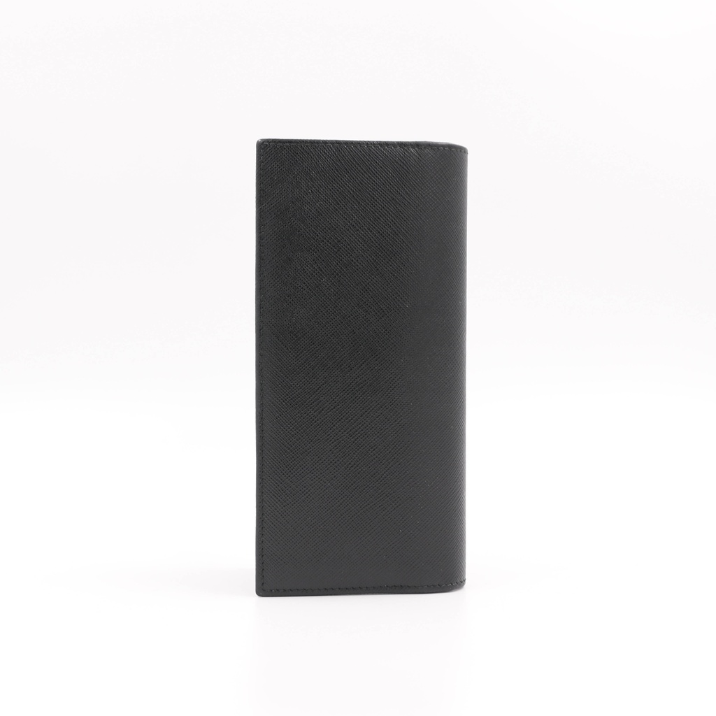 Prada Saffiano Long Folded Wallet Black