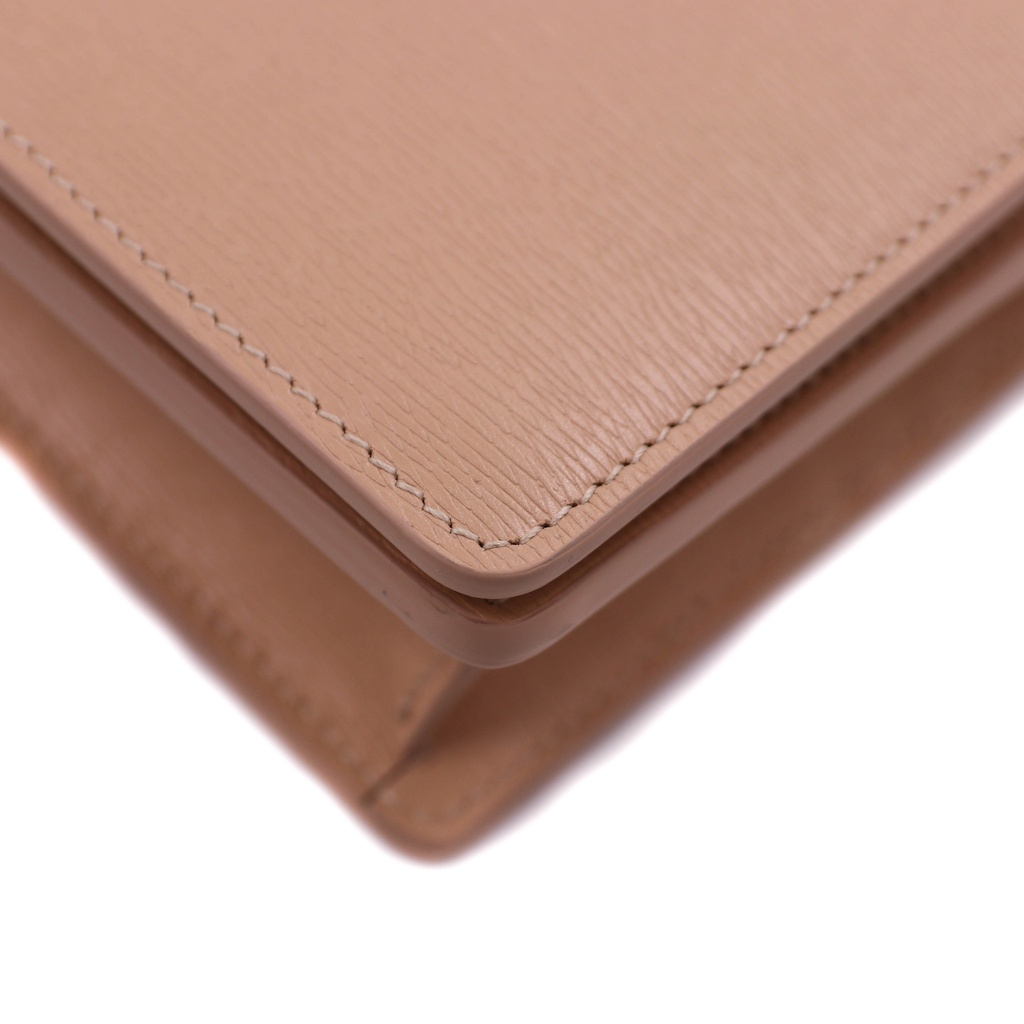 Gucci Logo Chain Wallet Shoulder Bag Beige 772643