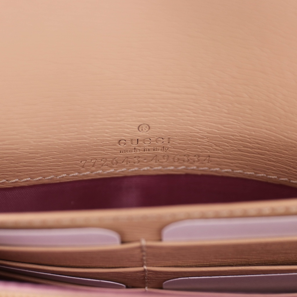 Gucci Logo Chain Wallet Shoulder Bag Beige 772643