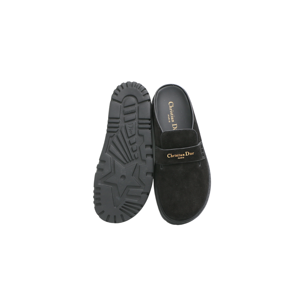 Christian Dior Boy Sabot Suede Calfskin Black Size 36