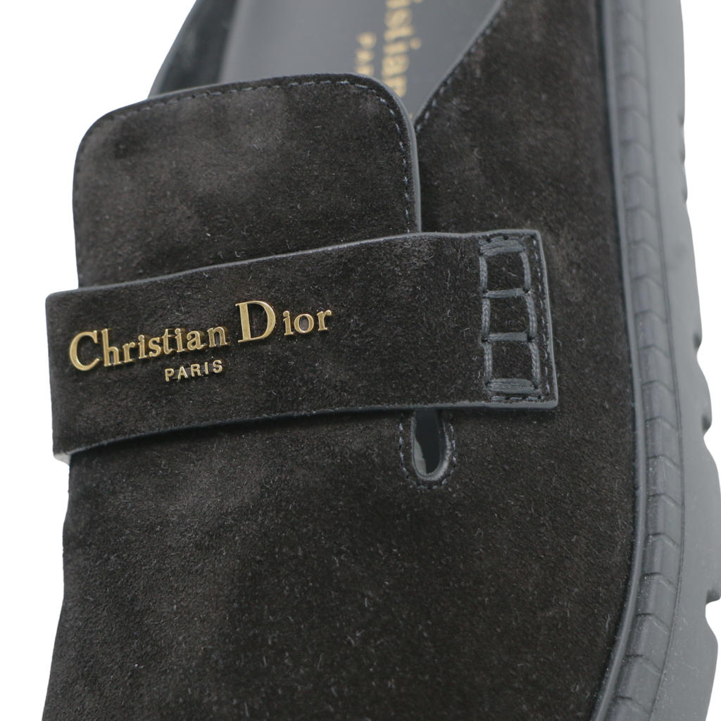 Christian Dior Boy Sabot Suede Calfskin Black Size 37 1/2