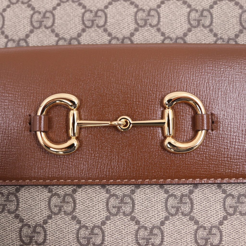 Gucci GG Supreme Horsebit Shoulder bag Brown 645454