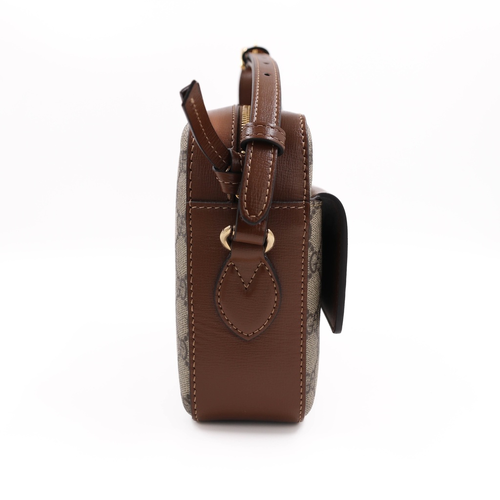 Gucci GG Supreme Horsebit Shoulder bag Brown 645454