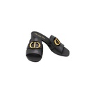 Christian Dior 30 Montaigne Heeled Slide Black Calfskin Size 37