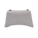 Balenciaga Chain Crush XS Crocodile Embossed Bag White