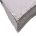 Balenciaga Chain Crush XS Crocodile Embossed Bag White