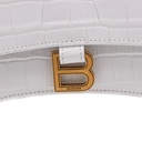 Balenciaga Chain Crush XS Crocodile Embossed Bag White
