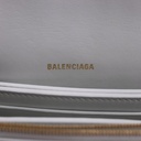 Balenciaga Chain Crush XS Crocodile Embossed Bag White