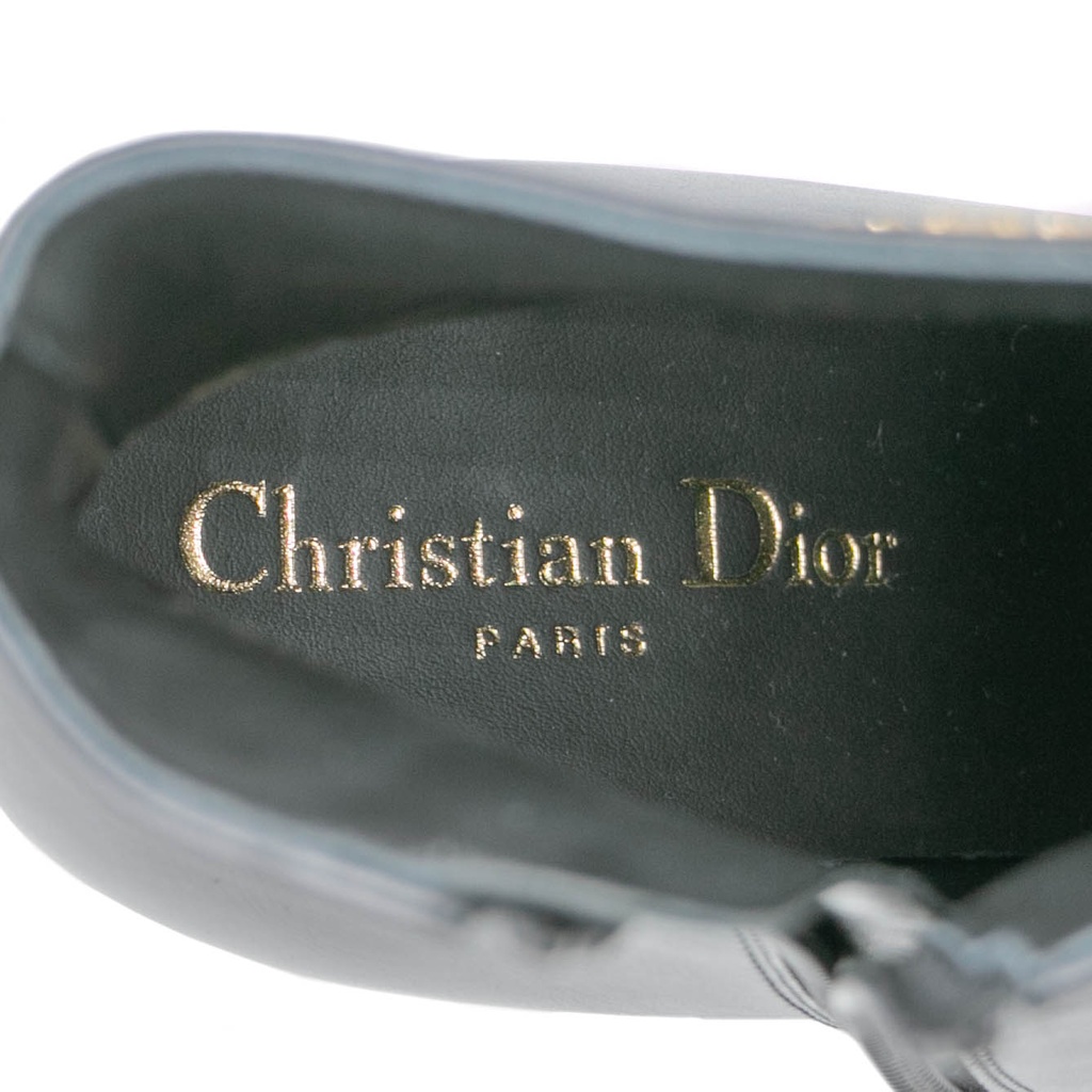 Christian Dior D-Town Heeled Boot Black Calfskin Size 36