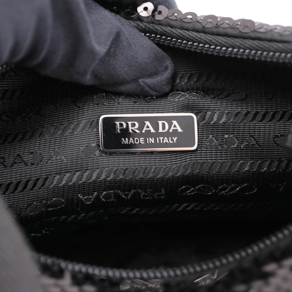 Prada Re-Edition 2005 Tessuto Shoulder Bag Sequin Polka Dots