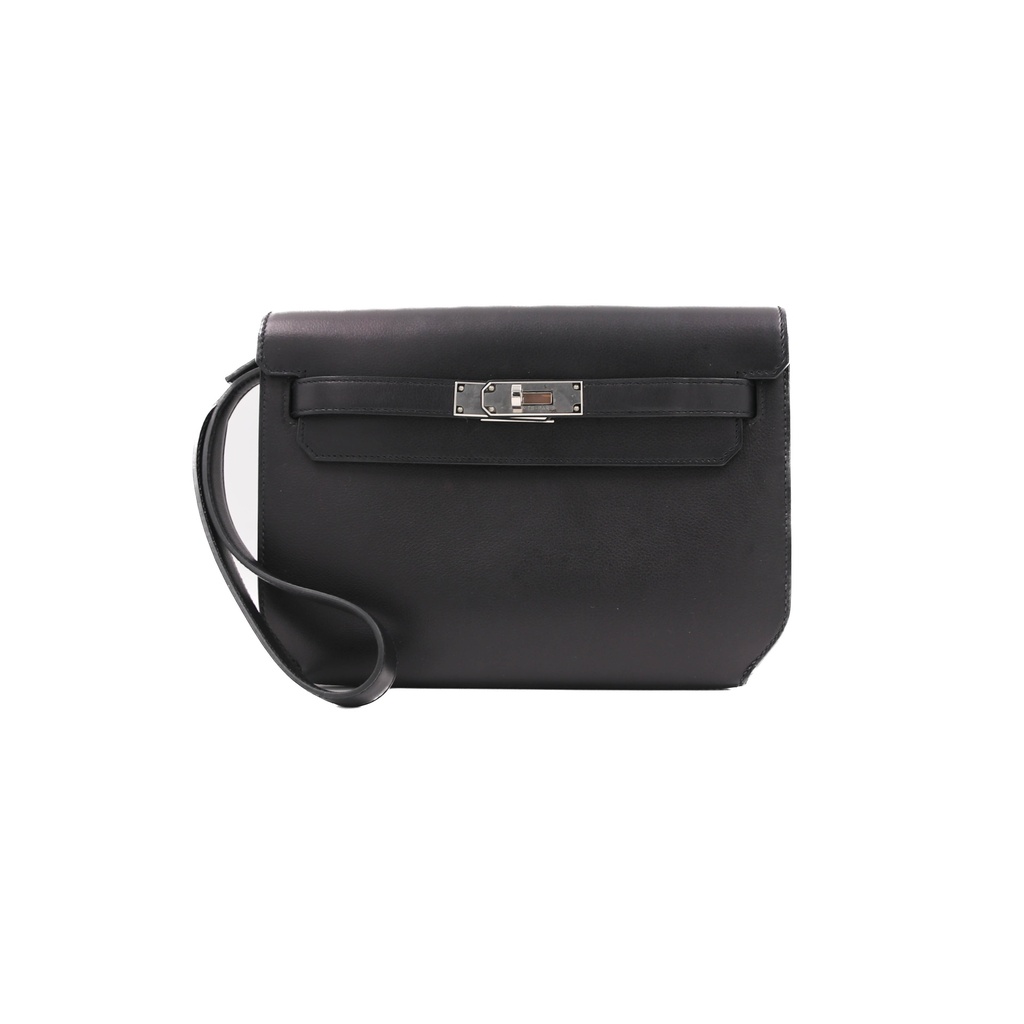 Hermes Kelly Depeches 25 Black Soft Leather Year 2021