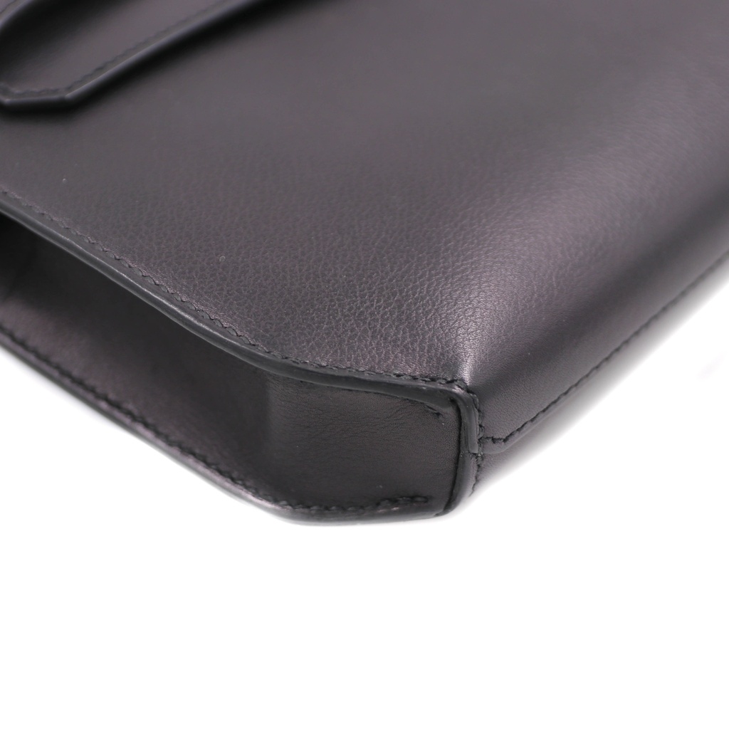 Hermes Kelly Depeches 25 Black Soft Leather Year 2021