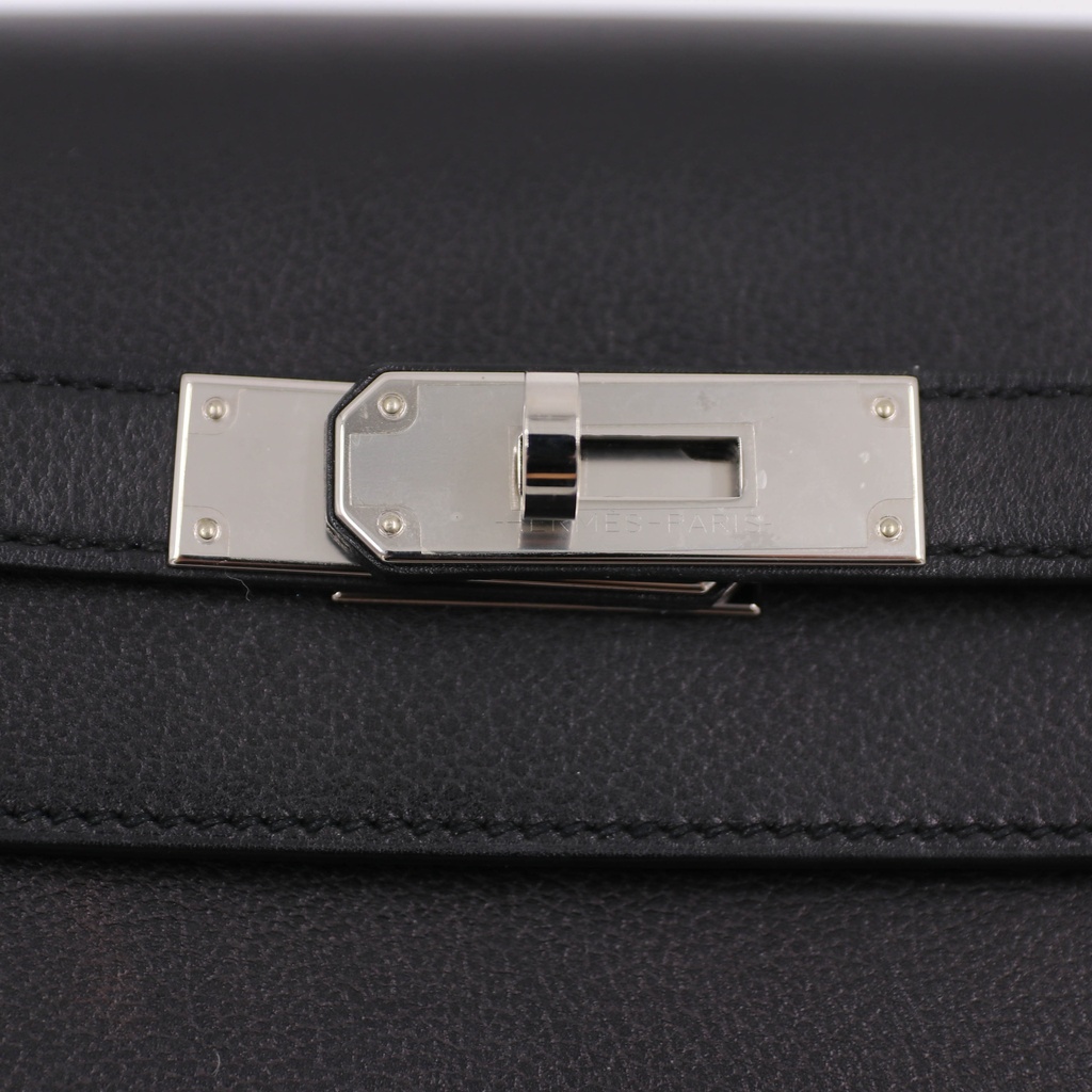 Hermes Kelly Depeches 25 Black Soft Leather Year 2021