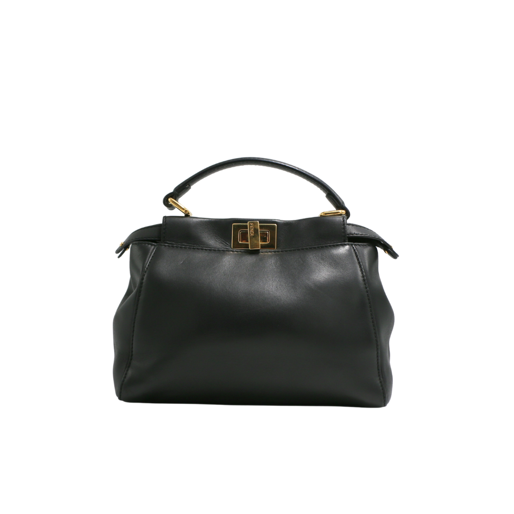 Fendi Peekaboo Small Leather Bag Black