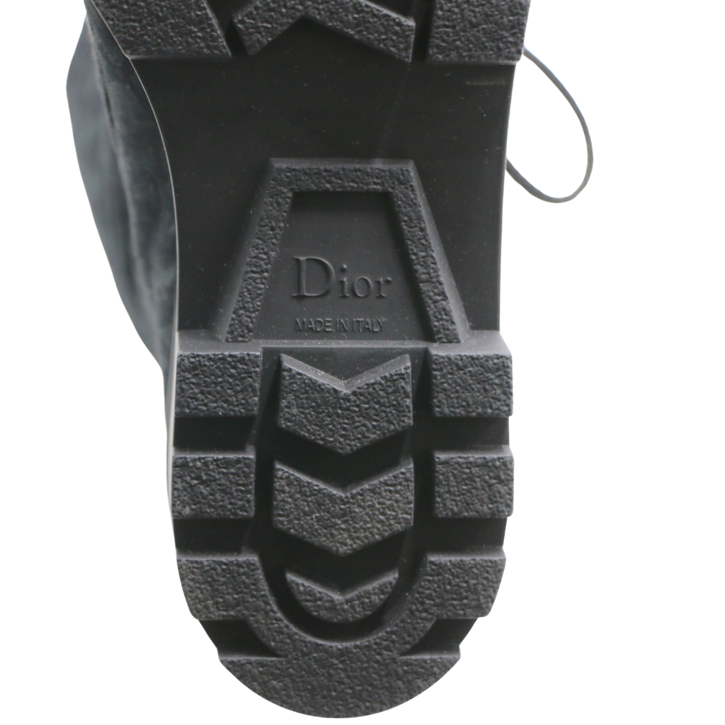 Christian Dior Women's DiorIron Ankle Boots Oblique Shiny Technical Fabric Size 37