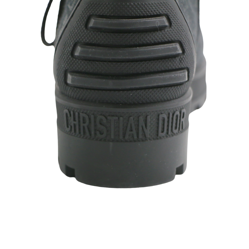 Christian Dior Women's DiorIron Ankle Boots Oblique Shiny Technical Fabric Size 37