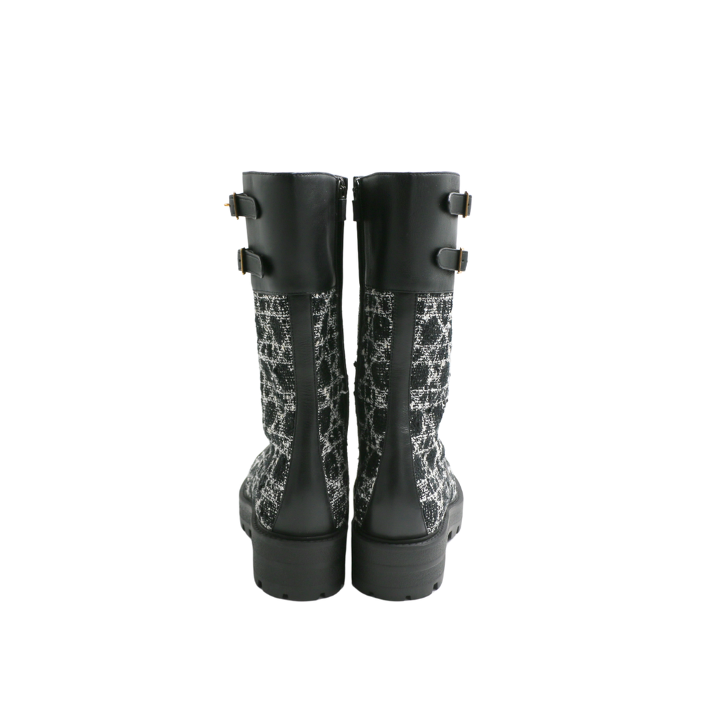 Christian Dior Dior D-Major Boot in Black Technical Fabric and Calfskin Size 36 1/2