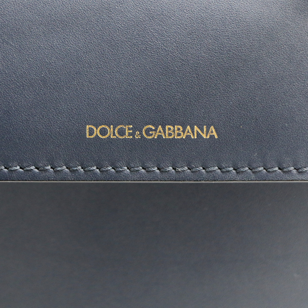 Dolce and Gabbana Large Sicily Navy Blue Handbag