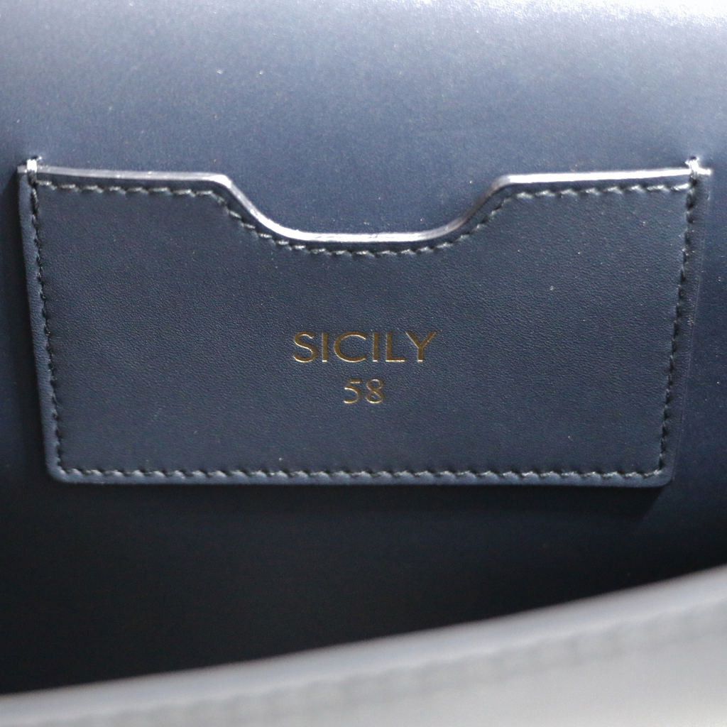 Dolce and Gabbana Large Sicily Navy Blue Handbag