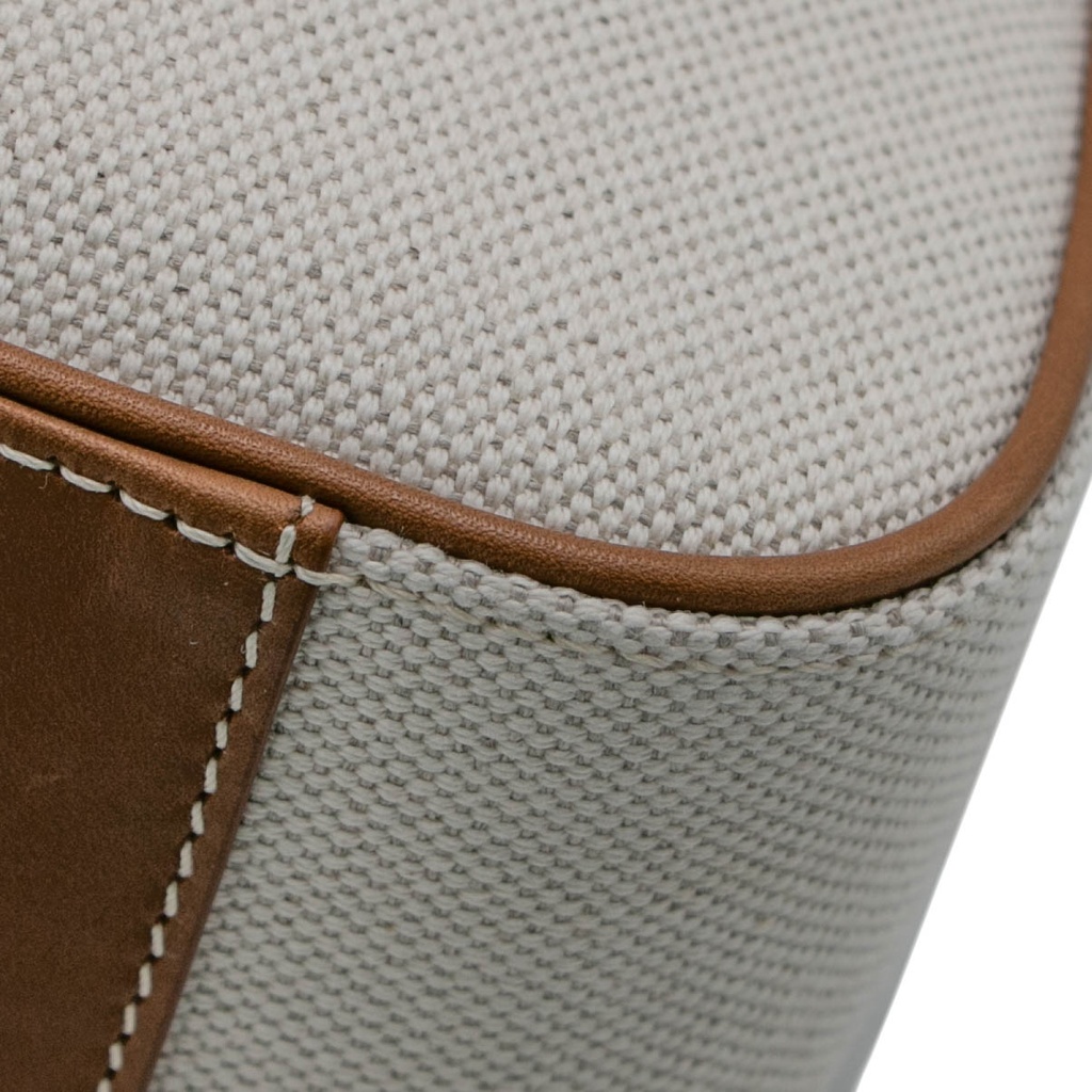 Saint Laurent Le 5 A 7 Hobo Canvas Bag Beige and Brown