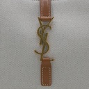 Saint Laurent Le 5 A 7 Hobo Canvas Bag Beige and Brown