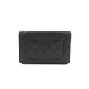 Chanel Black Quilted Caviar Leather Boy Wallet On Chain