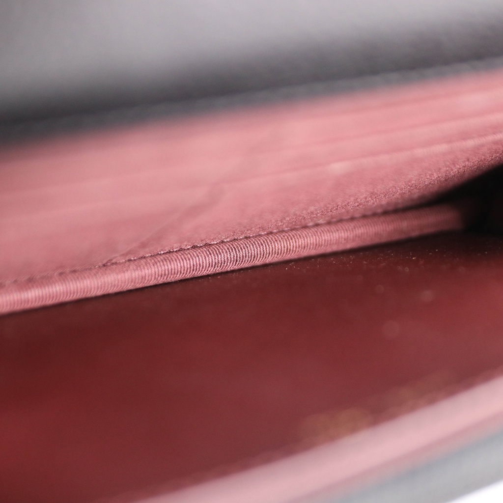 Chanel Black Quilted Caviar Leather Boy Wallet On Chain