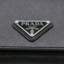 Prada Saffiano Triangle Tri-Fold Wallet Black