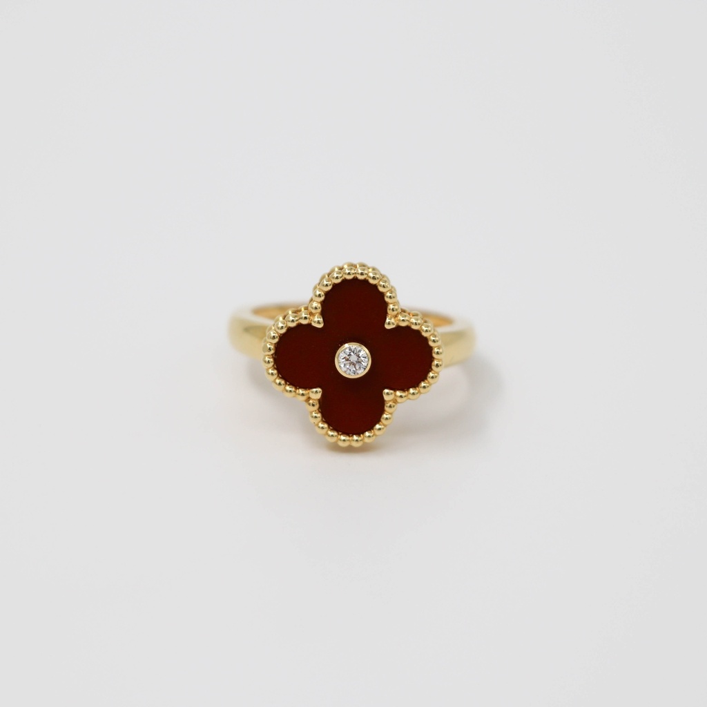 Van Cleef Vintage Alhambra Ring 1PD Carnelian 54 JF561086 2023
