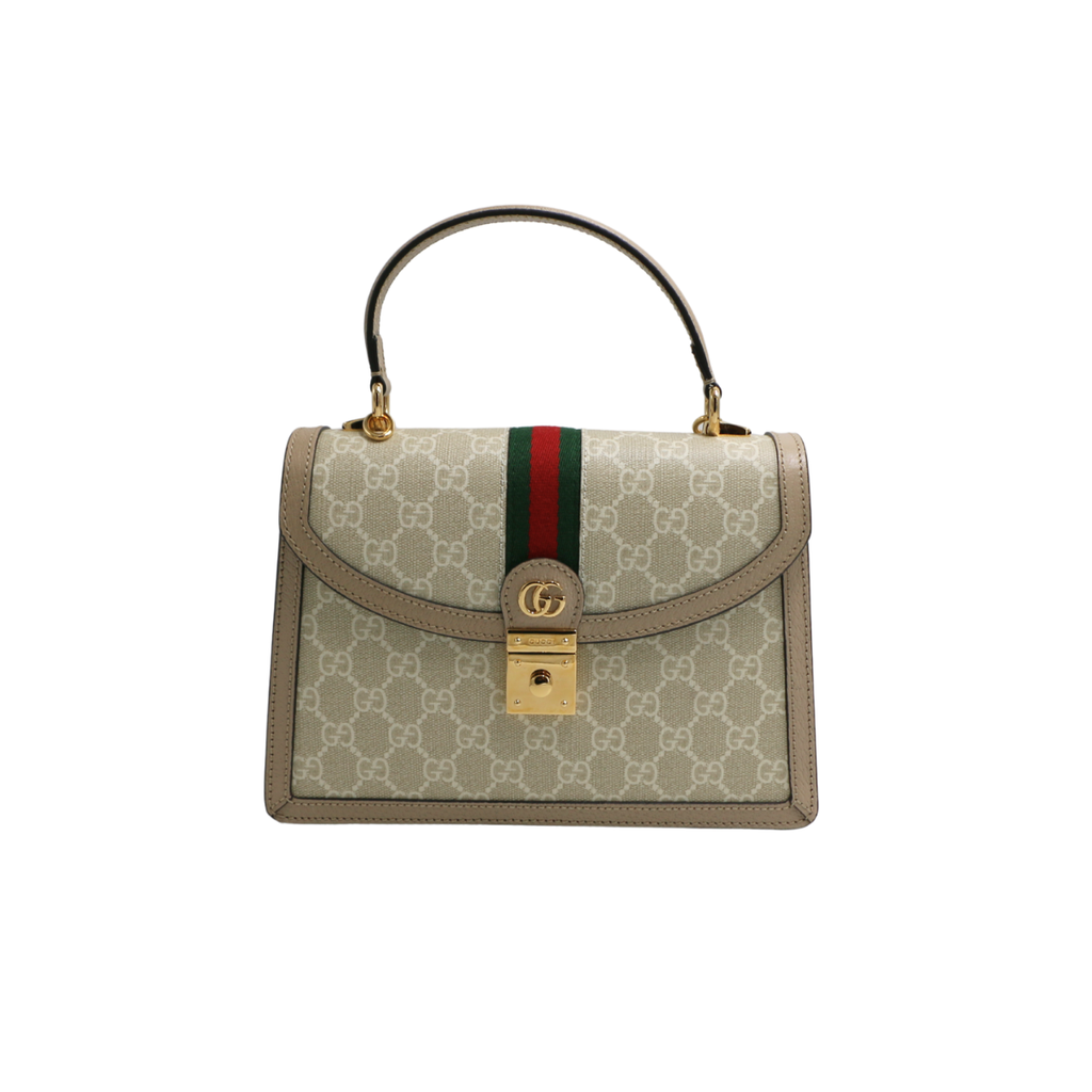 Gucci Ophidia Medium Top Handle Bag Beige 651055