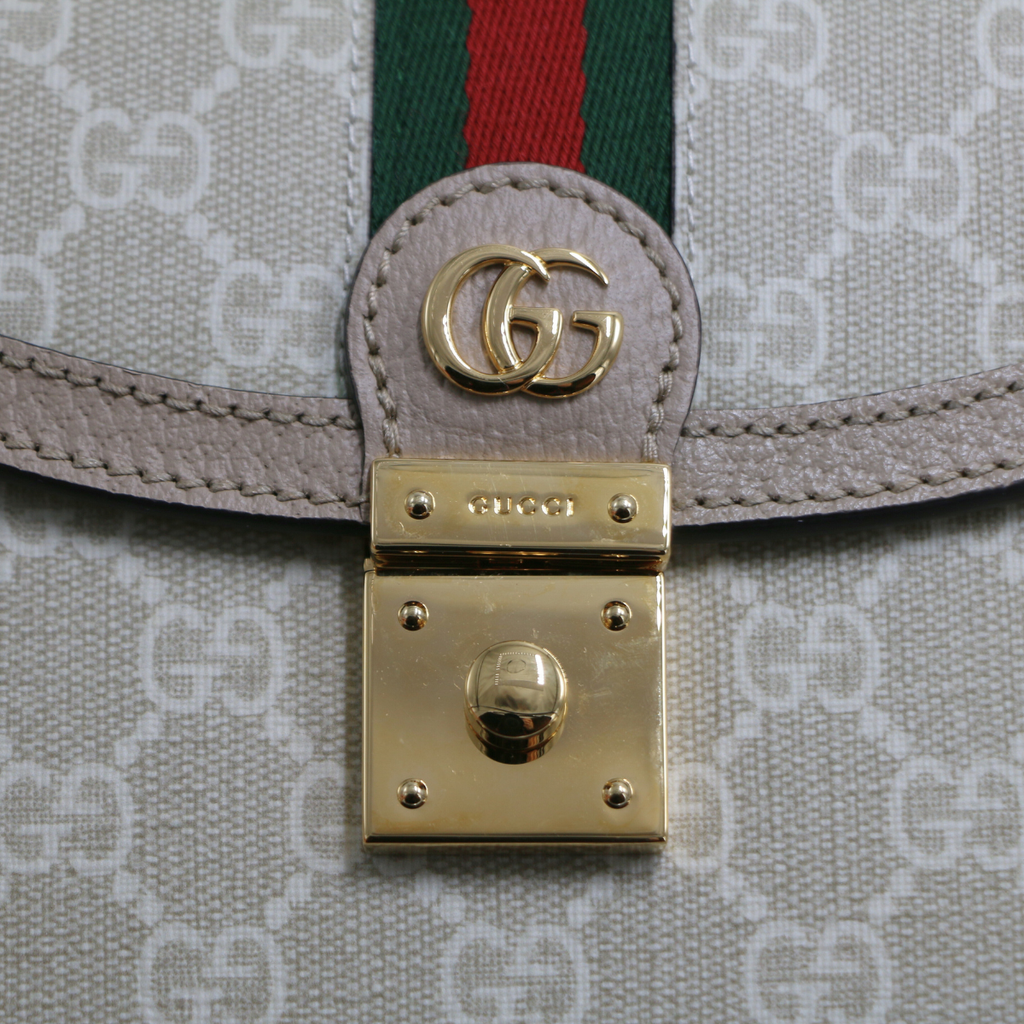 Gucci Ophidia Medium Top Handle Bag Beige 651055