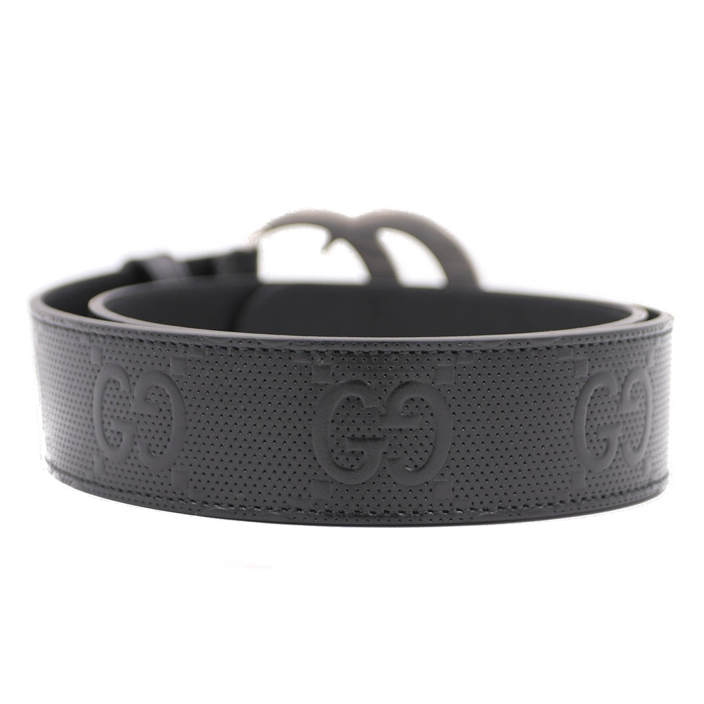 Gucci GG Logo Leather Belt Black 406831 Size 75 30