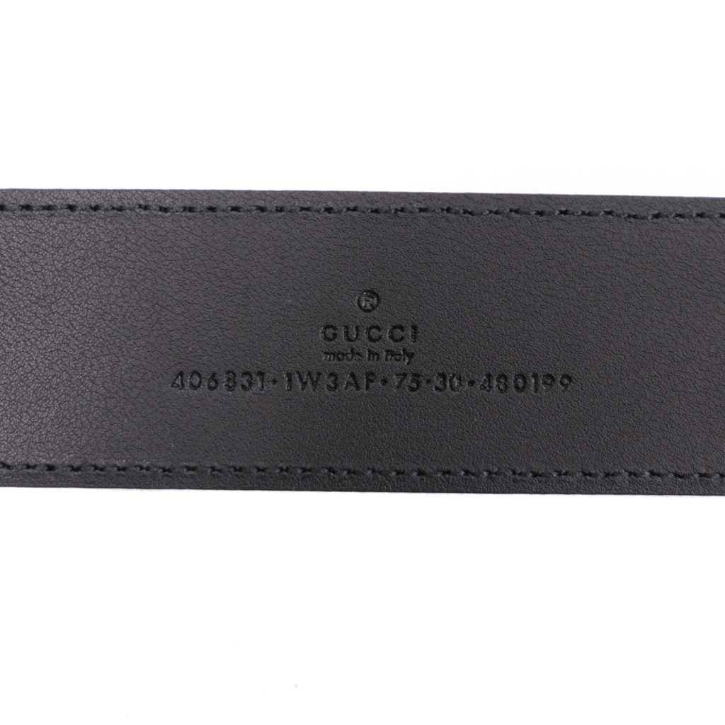 Gucci GG Logo Leather Belt Black 406831 Size 75 30