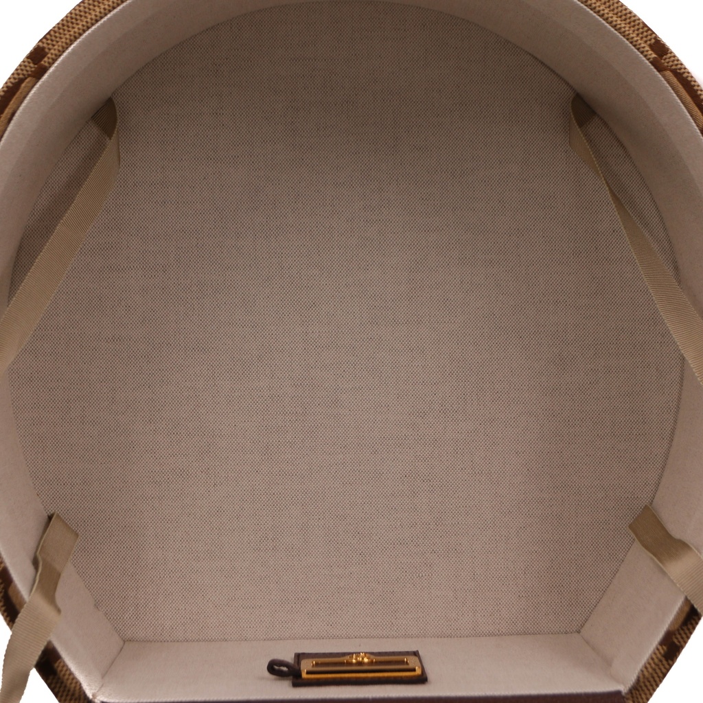 Gucci Savoy Large Hat Box Brown Supreme Leather 722182