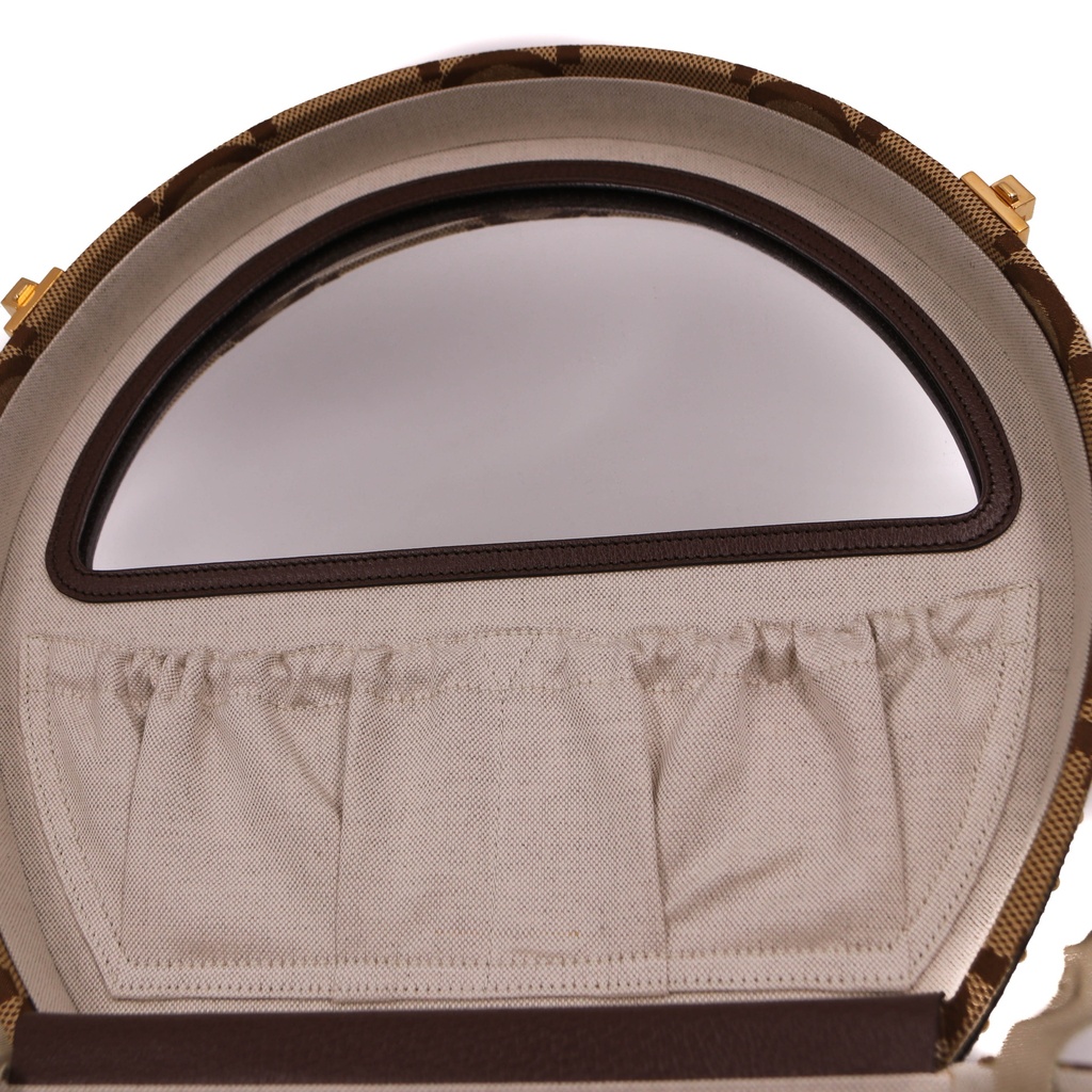 Gucci Savoy Large Hat Box Brown Supreme Leather 722182