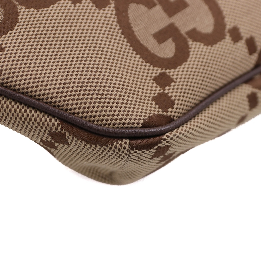 Gucci Jumbo GG Canvas Leather Belt Bag Camel 696031