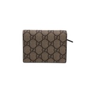 Gucci GG Marmont Bi-Color Card Case Wallet In Beige And Silver Leather 658610