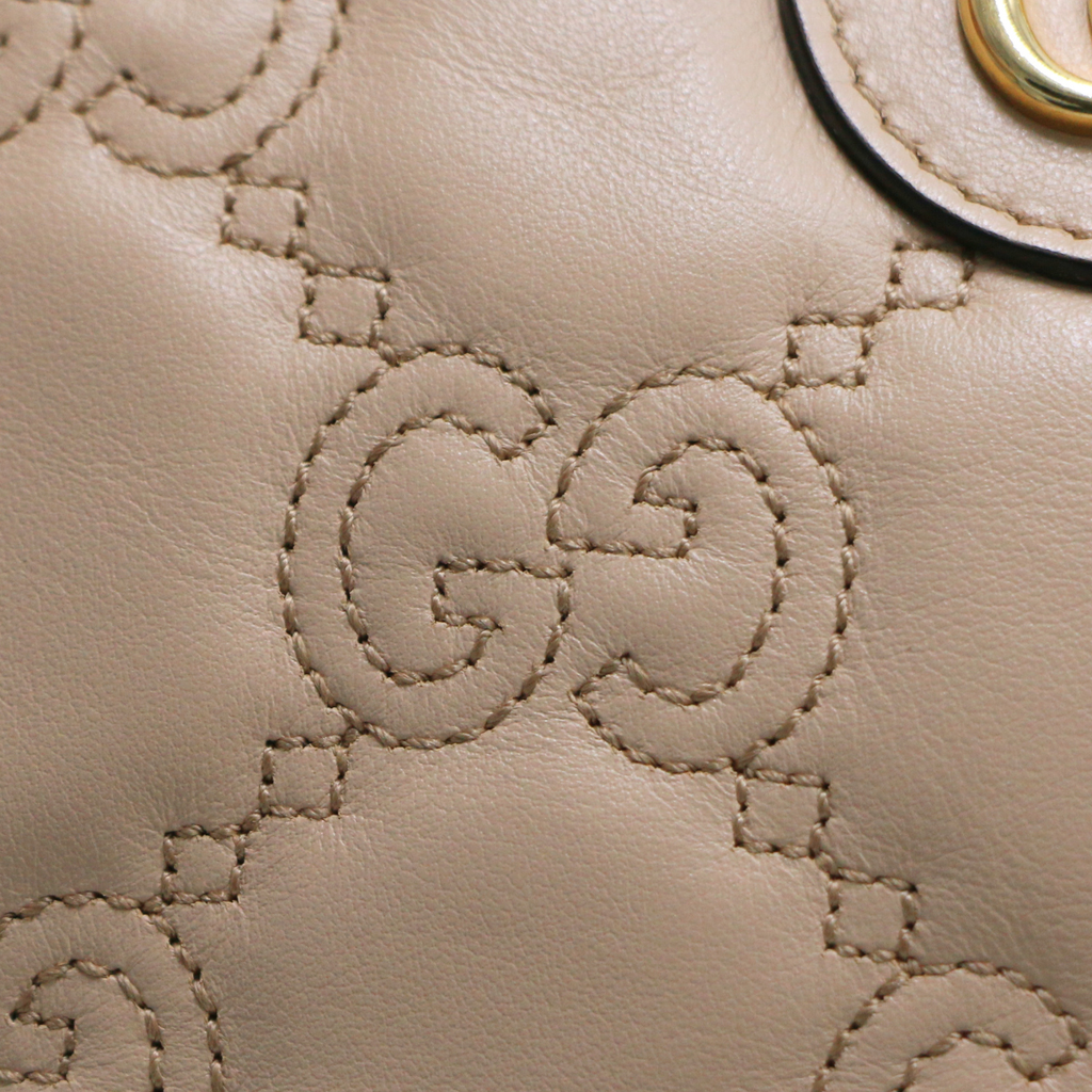 Gucci GG Matelassé Mini Bag In Pink Leather 739736