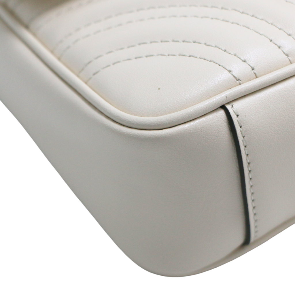 Gucci GG Marmont Chain Shoulder Bag White 446744