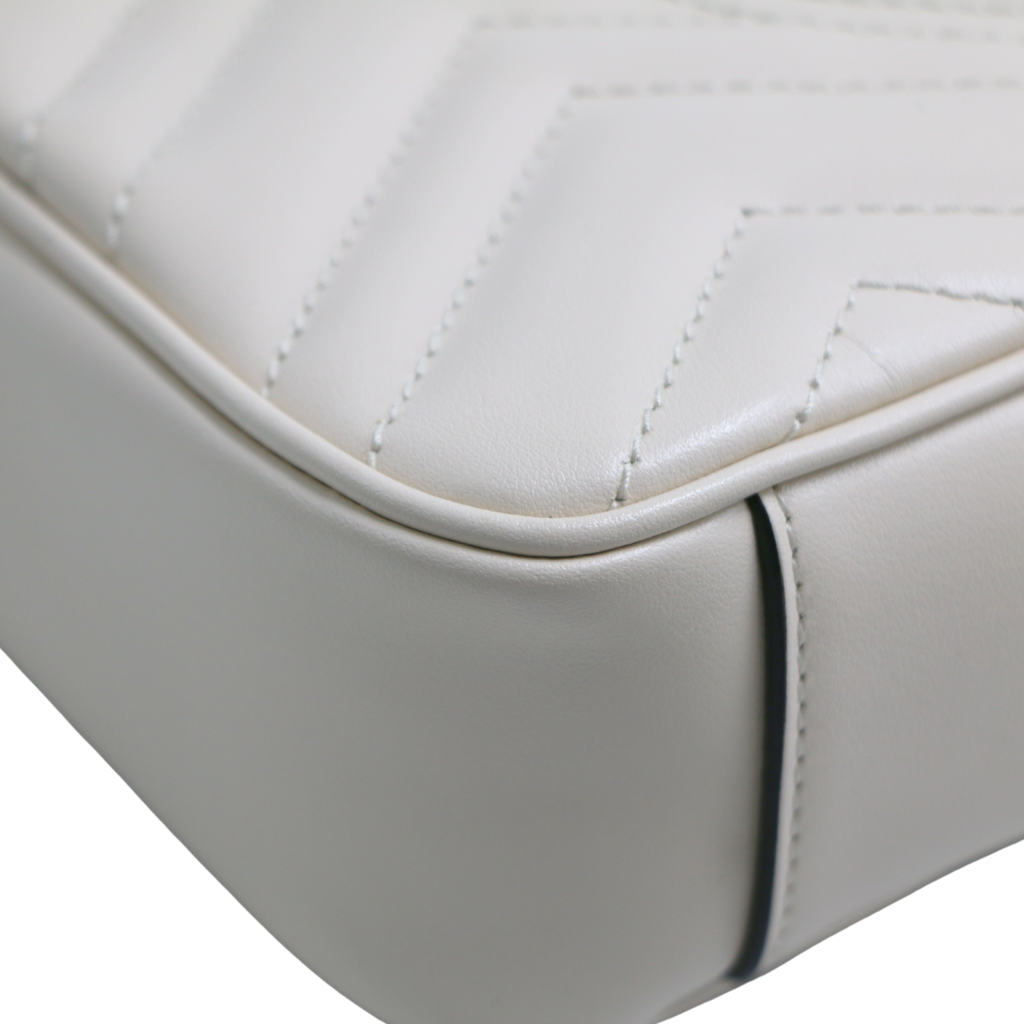 Gucci GG Marmont Chain Shoulder Bag White 446744