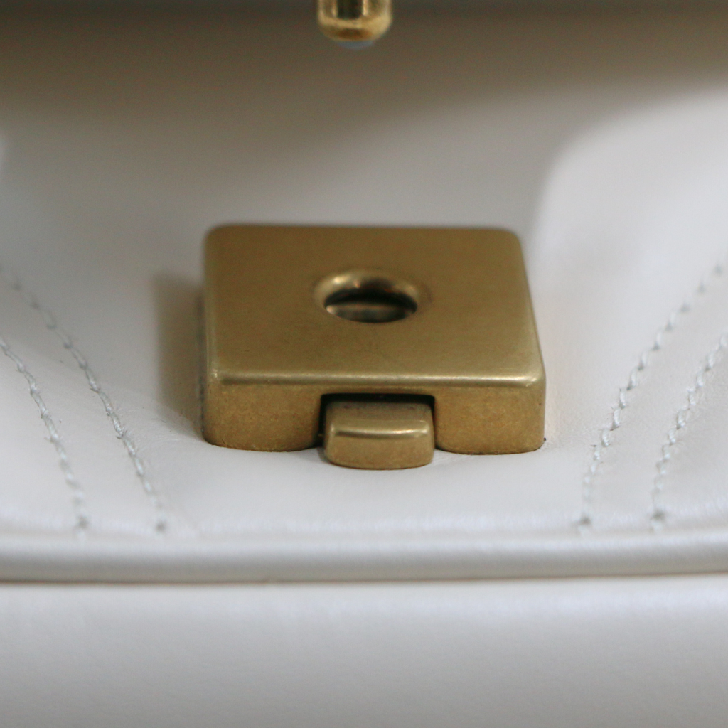 Gucci GG Marmont Chain Shoulder Bag White 446744