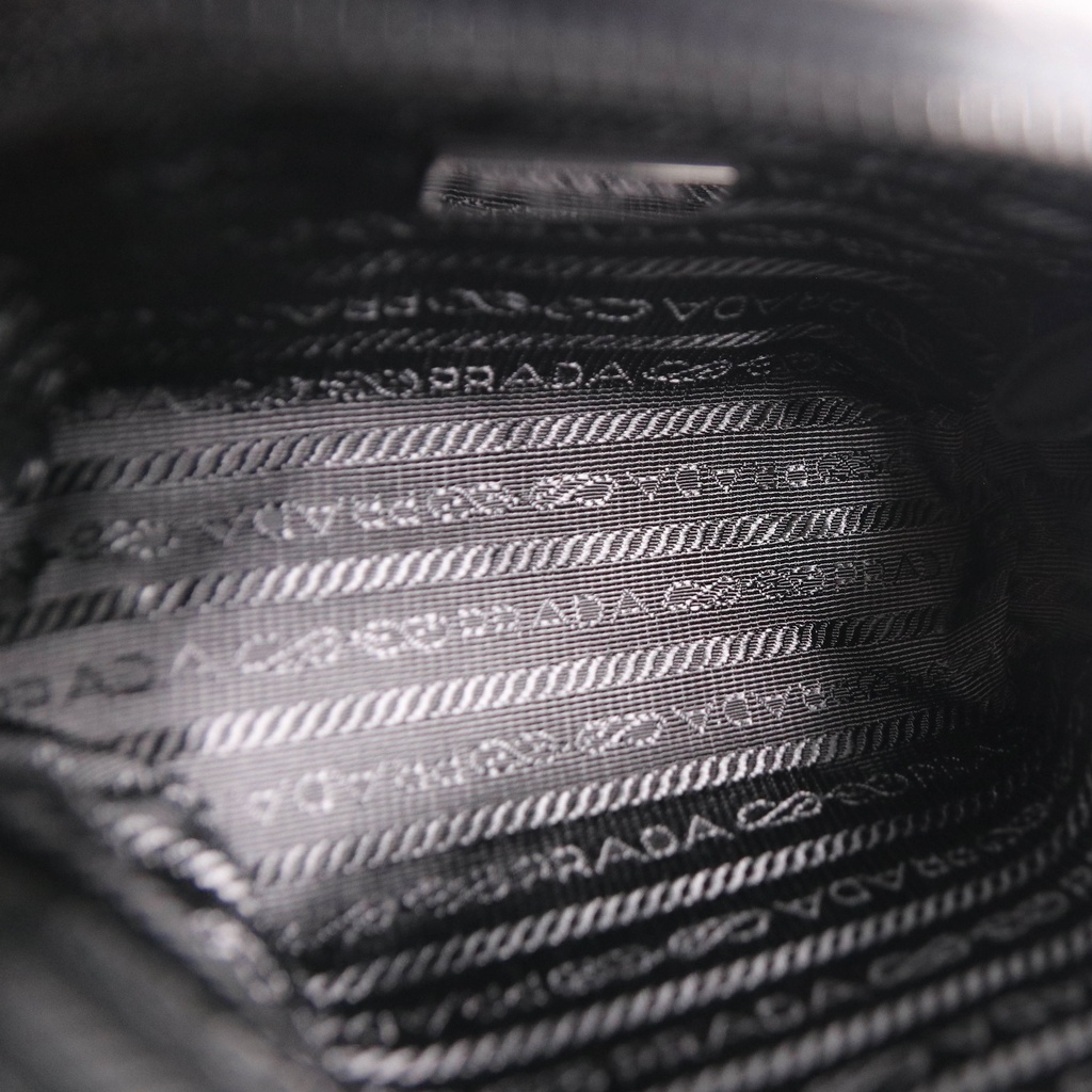 Prada Re-Nylon and Saffiano Leather Pouch Black