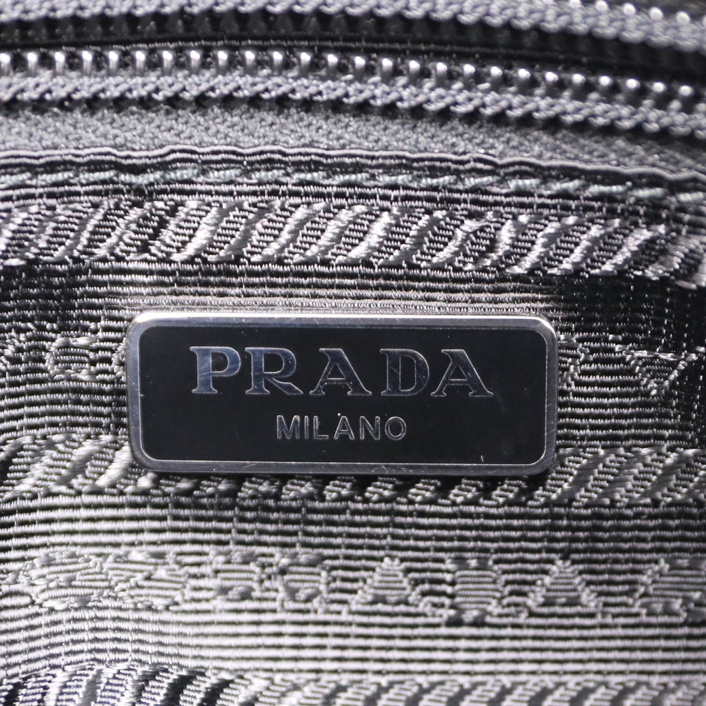 Prada Re-Nylon and Saffiano Leather Pouch Black