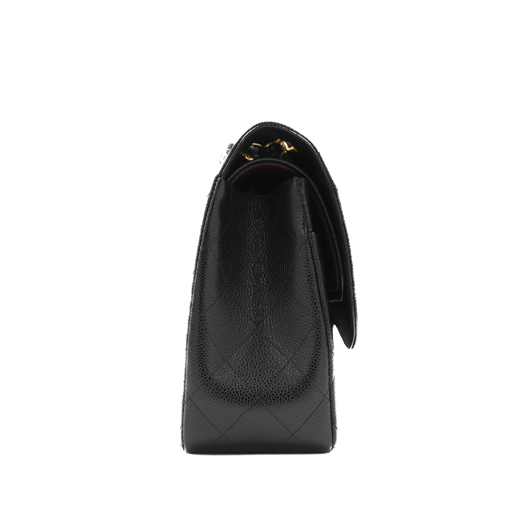 Chanel Classic Double Flap Jumbo Black Caviar Leather With Gold-Tone Hardware