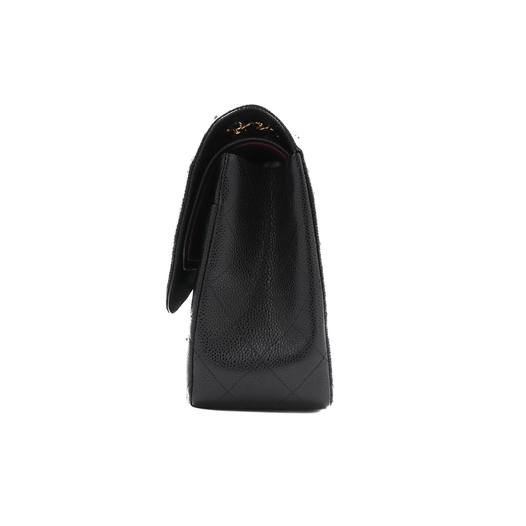 Chanel Classic Double Flap Jumbo Black Caviar Leather With Gold-Tone Hardware