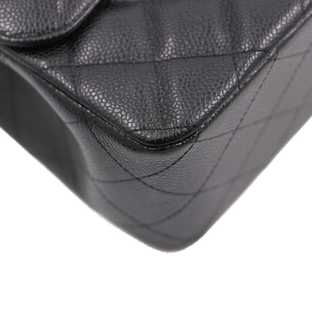 Chanel Classic Double Flap Jumbo Black Caviar Leather With Gold-Tone Hardware