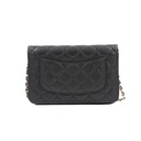 Chanel Black Quilted Caviar Leather Wallet On Chain